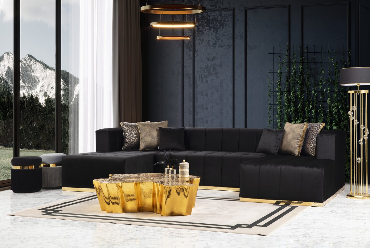 Elisha Velvet Double Chaise Sectional
