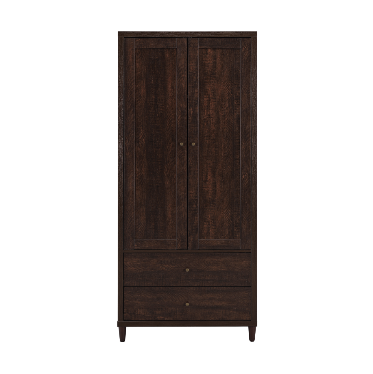 2-Door Tall Accent Cabinet Rustic Tobacco