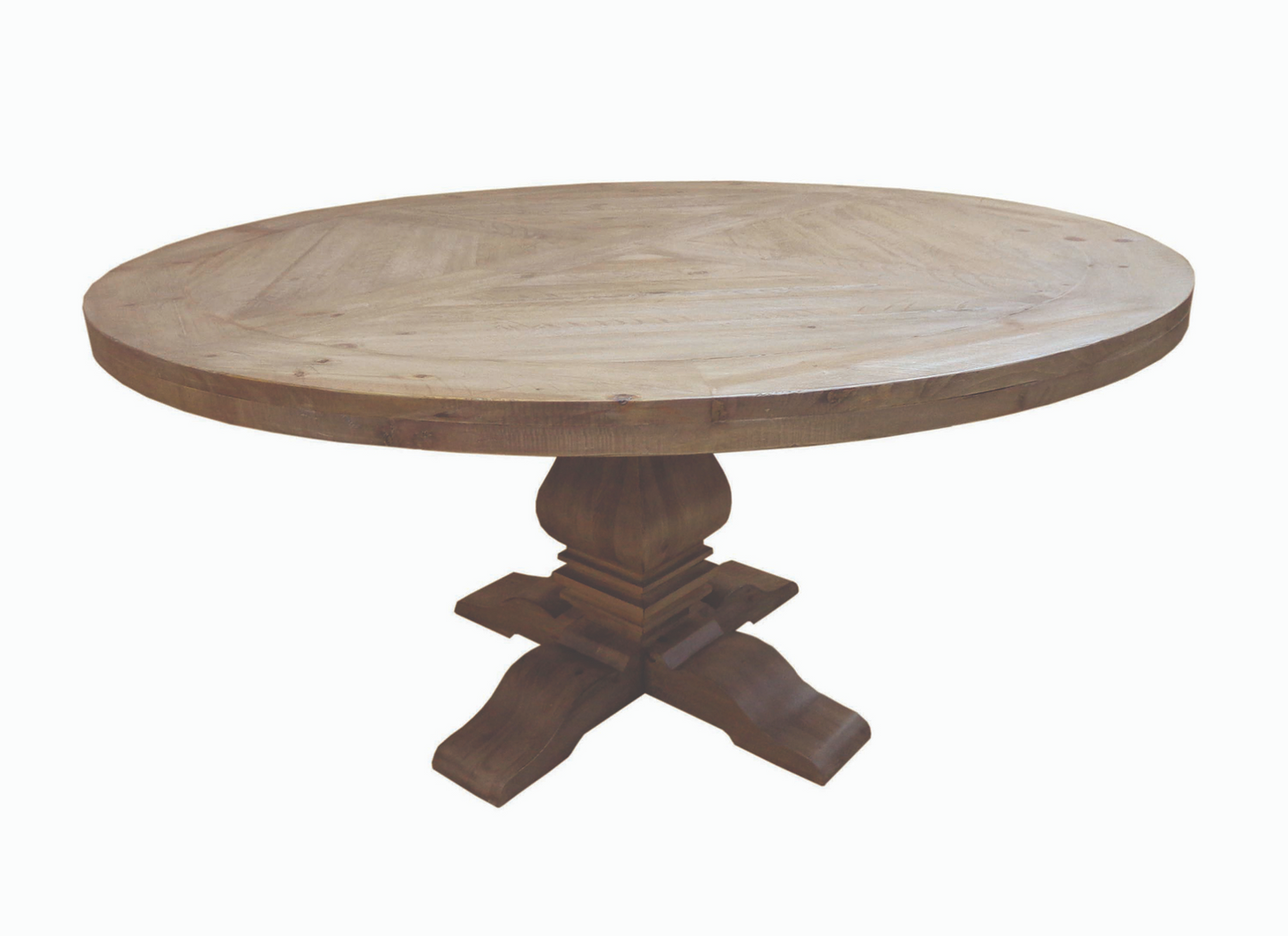 Florence Round Pedestal Dining Table Rustic Smoke