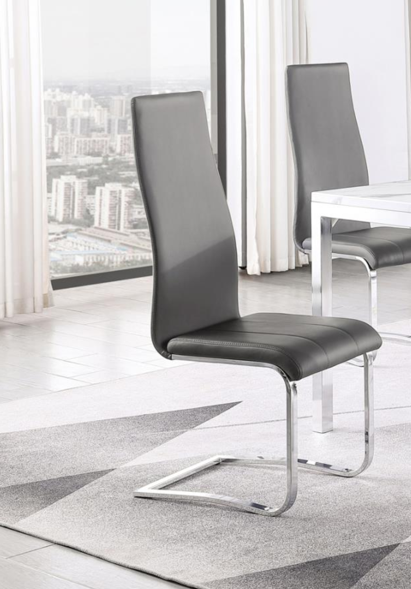 Anges High Back Dining Chair Chrome
