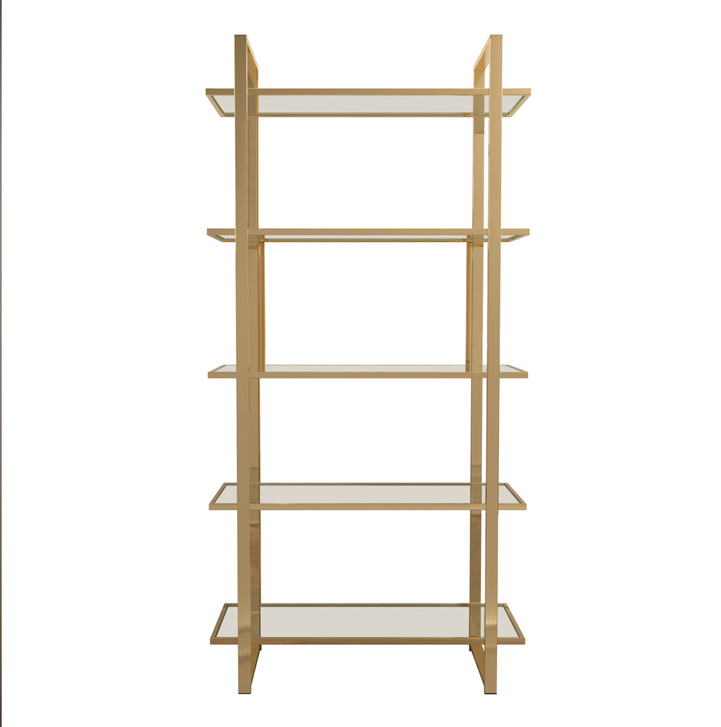Glass Shelf Bookcase Polished Gold