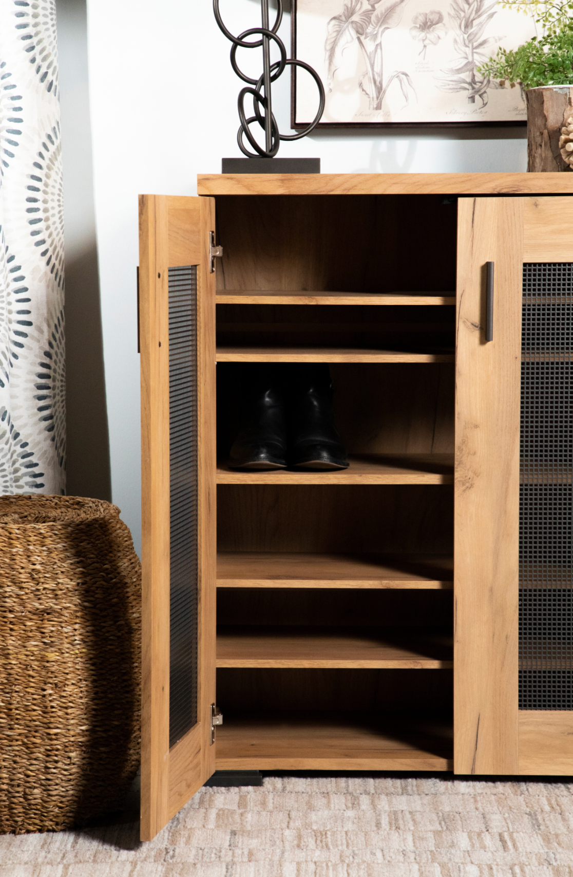2 Door Accent Cabinet Golden Oak