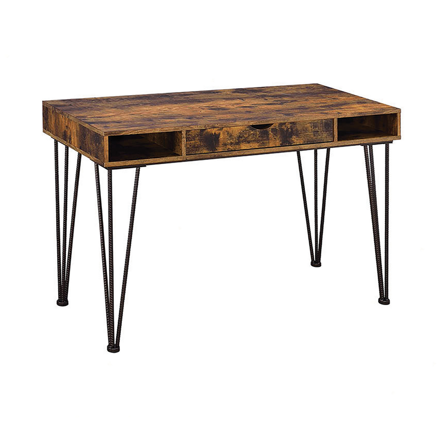 1-Drawer Writing Desk Antique Nutmeg And Dark Bronze