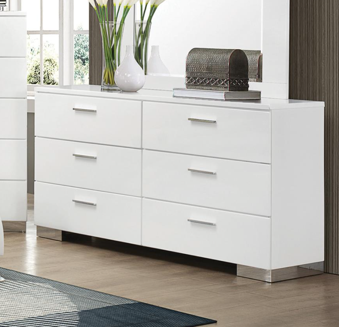 Felicity Glossy White Bedroom Set