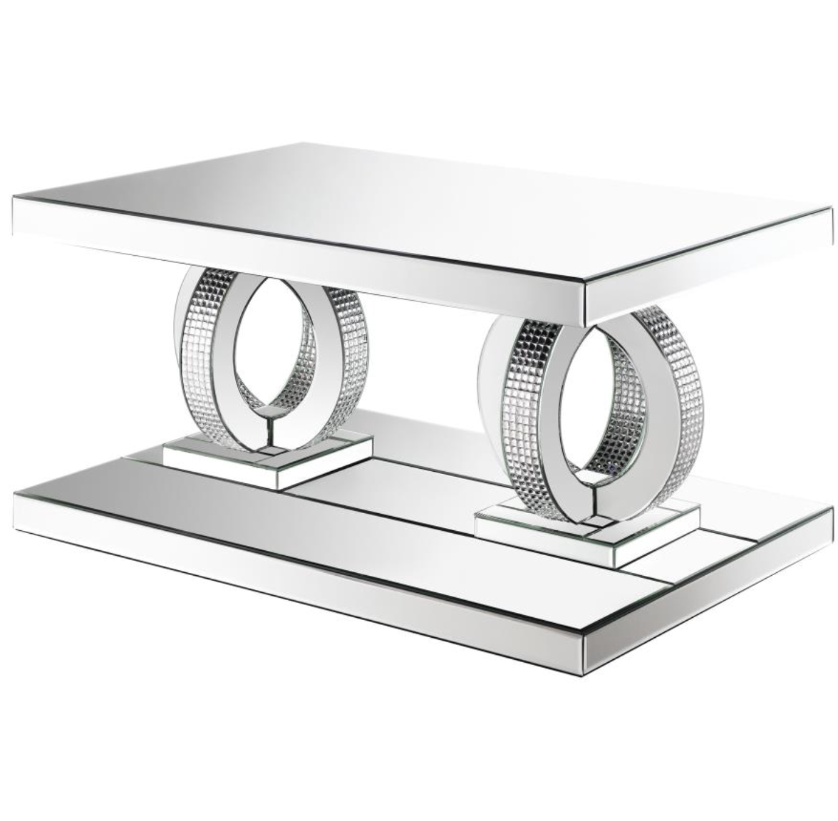 Rectangular Coffee Table Mirror and Square End Table Mirror