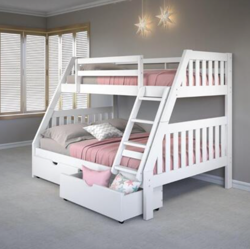 Bunk Bed - TWIN/FULL White
