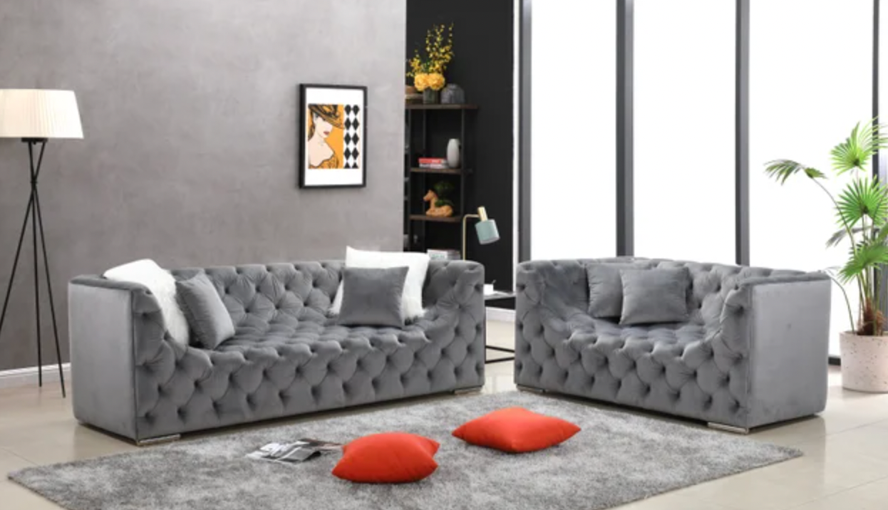Kylie Black Sofa & Loveseat Set
