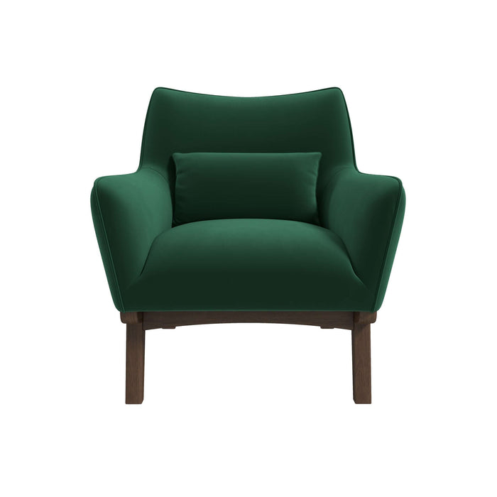 Brayden Mid Century Modern Dark Green Velvet Armchair