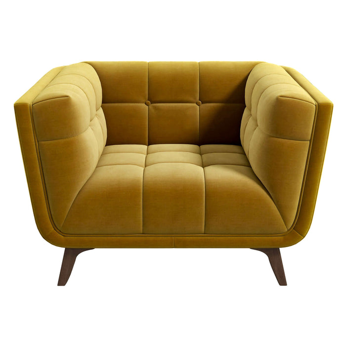 Addison Mid Century Modern Gold Velvet Lounge Chair