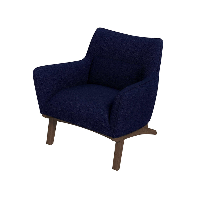 Brayden Mid Century Modern Dark Blue Boucle Armchair