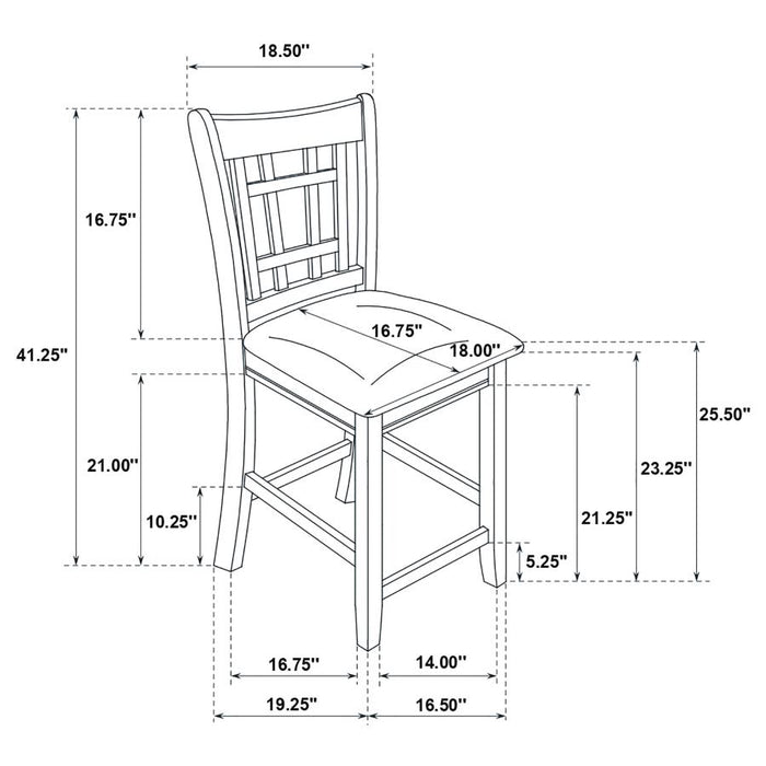 Lavon Transitional Espresso Counter-Height Chair - Set of 2