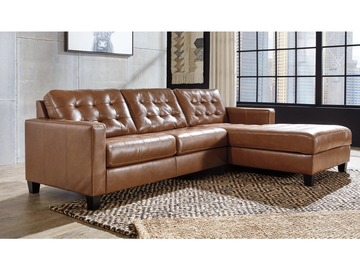 Baskove 2-Piece Leather Sectional with Chaise