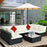 7 Pieces Sectional Wicker Furniture Sofa Set with Tempered Glass Top