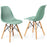 2 Pieces Modern Plastic Hollow Chair Set with Wood Leg