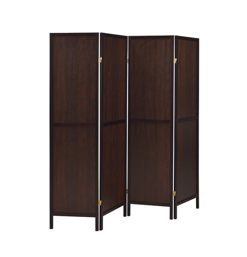 Rustic Grey Driftwood Four-Panel Screen Room Divider