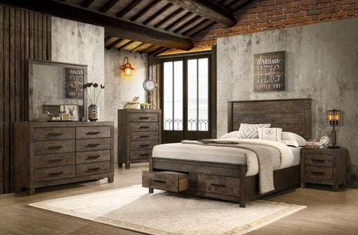 Woodmont 5-piece Platform Bedroom Set Rustic Golden Brown