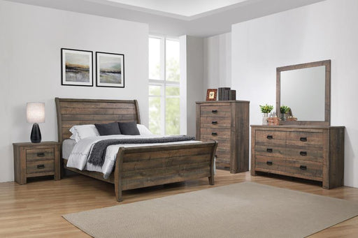 Frederick 5-piece Panel Bedroom Set Weathered Oak