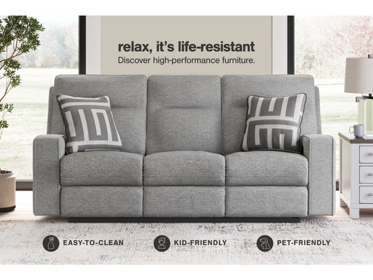 Biscoe Performance Fabric Dual Power Reclining Sofa
