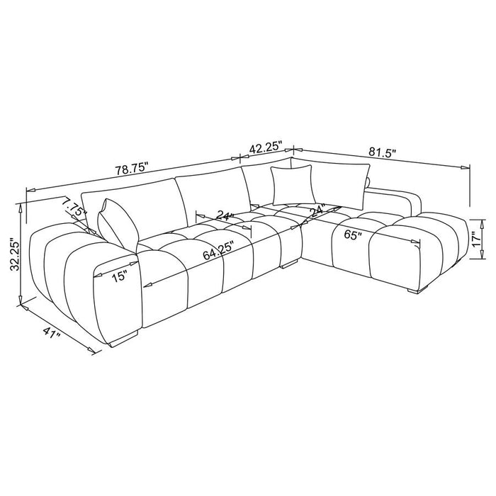 Camacho Upholstered Chaise Sectional Sofa