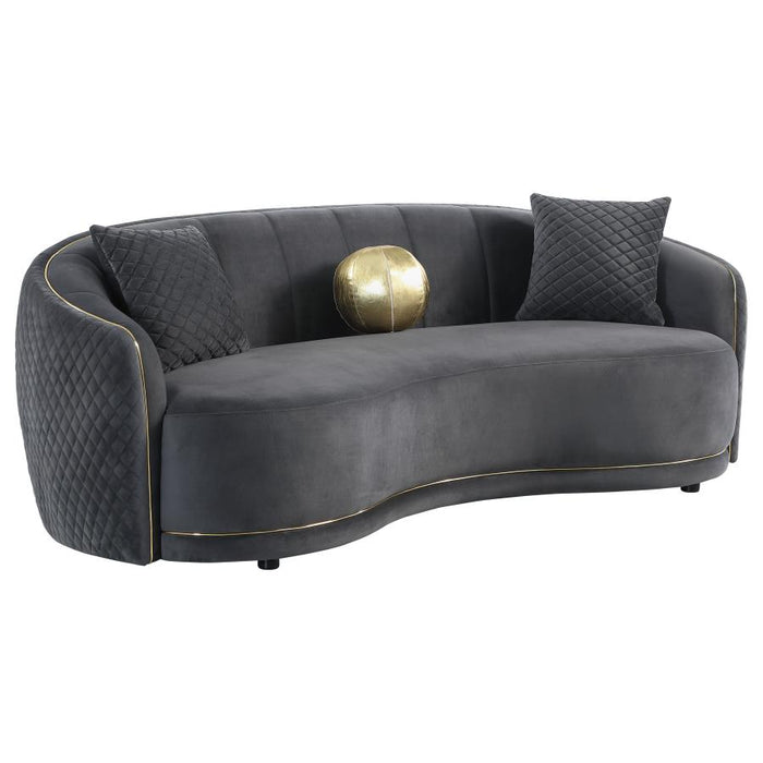 Brookside Velvet Upholstered Curved Sofa