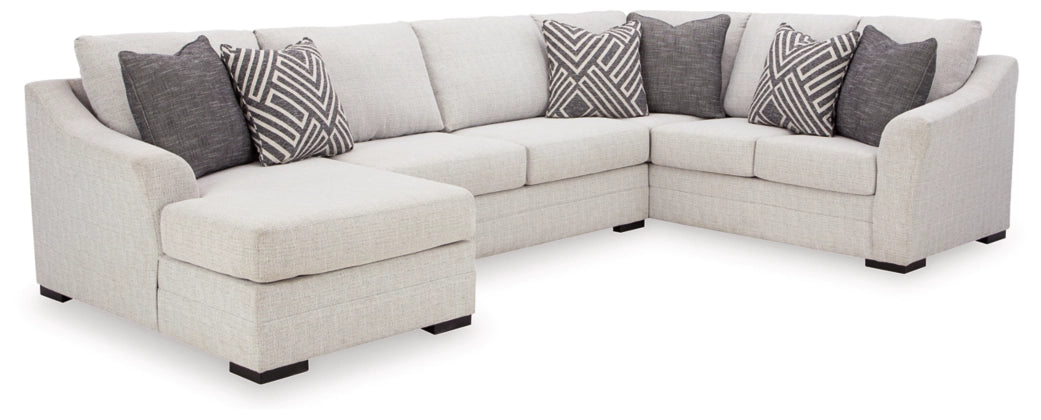 Koralynn 3-Piece Performance Fabric Sectional with Double Chaise