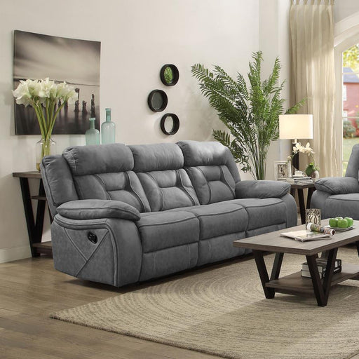 Higgins Pillow Top Arm Upholstered Motion Sofa Grey