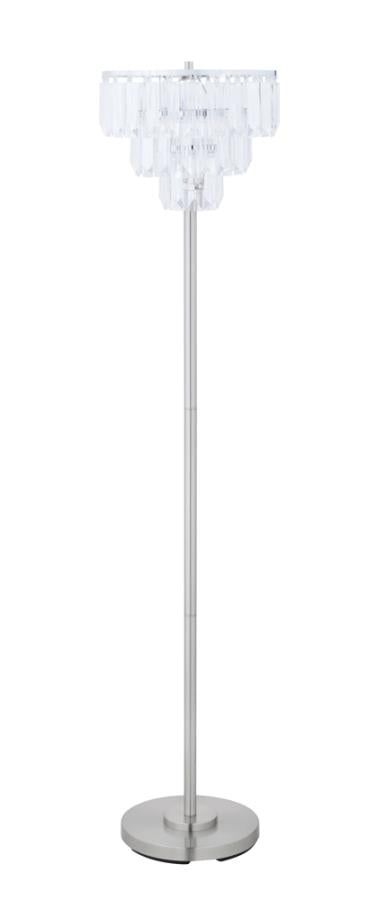 Anya Metal Base Floor Lamp Chrome And Crystal