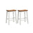 24.5-Inch Set of 2 Saddle Stools Bar Stools with Footrests for Kitchen Island