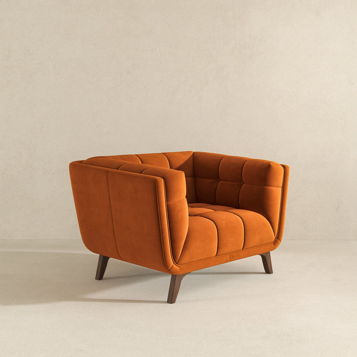 Addison Lounge Chair (Burnt Orange Velvet)