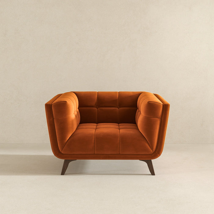 Addison Lounge Chair (Burnt Orange Velvet)