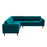 Amber Teal Velvet Corner Sectional Sofa