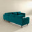 Amber Teal Velvet Corner Sectional Sofa