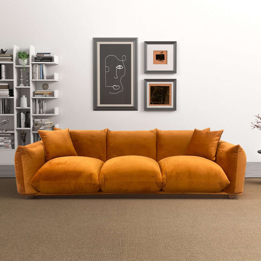 Arlo Burnt Orange Velvet Sofa