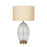 Aurora Ribbed Glass Lamp Base Clear Table Lamp Large Linen Shade