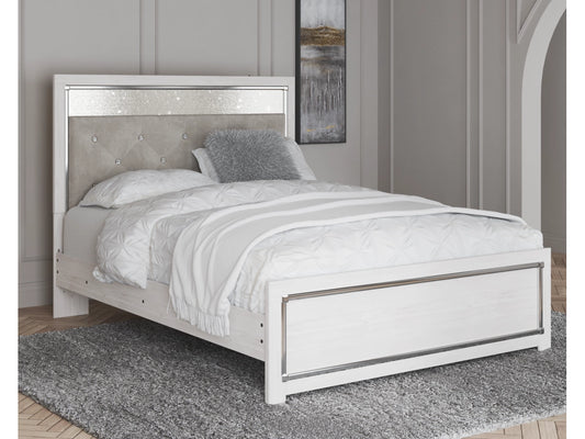 Altyra Panel Bed with Upholstered Headboard
