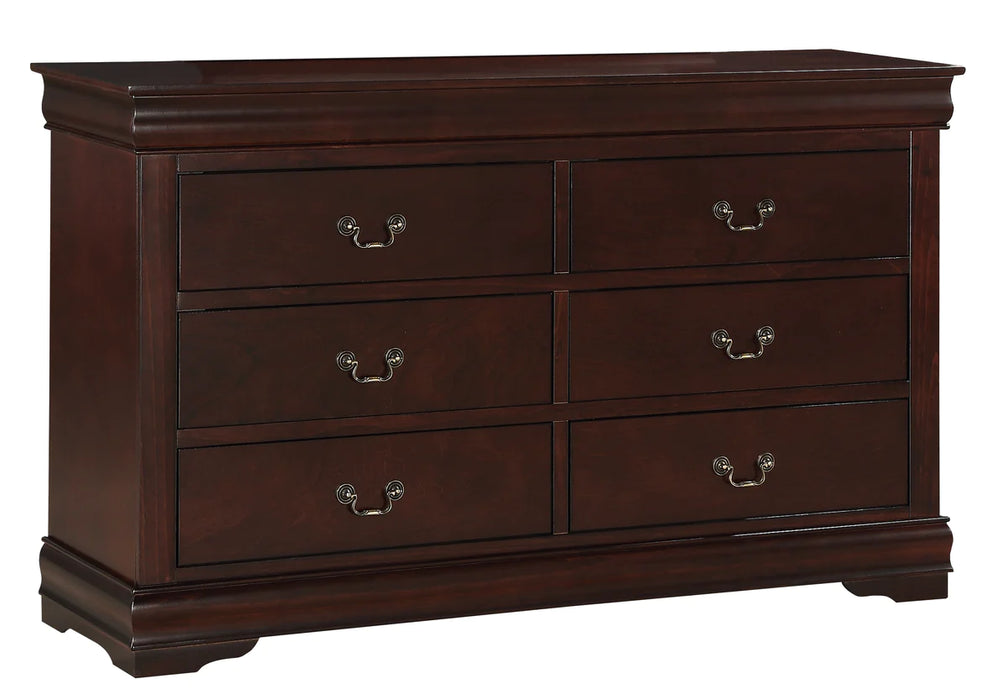 Louis Philip Cherry Panel Bedroom Set