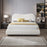 Norme Boucle Upholstered Low Profile Queen Size Platform Bed In Cream