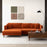 Blake L-Shaped Sectional Burnt Orange Sofa Right Facing