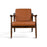 Brandon  Solid Dark Tan Leather Lounge Chair