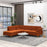 Brooke Burnt Orange Sectional Sofa Left Facing