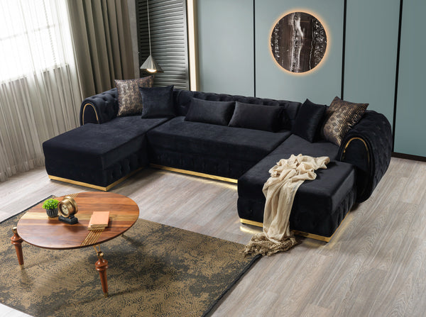 Jessie Velvet Double Chaise Sectional