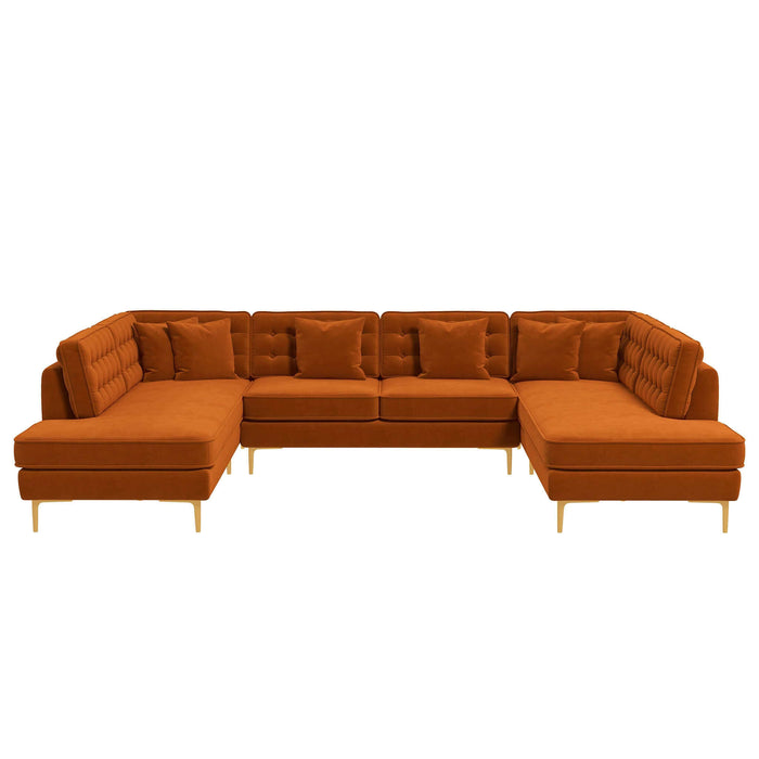 Brooke Velvet U Shape Corner Sofa