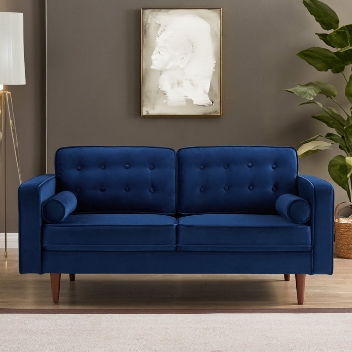 Casey Blue Velvet Loveseat