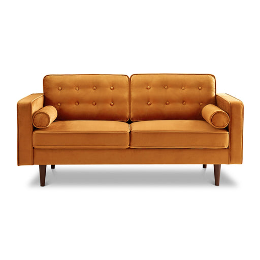 Casey Orange Velvet Loveseat