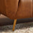 Ava Genuine Italian Tan Leather Channel Tufted Sofa