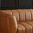 Ava Genuine Italian Tan Leather Channel Tufted Sofa