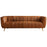 Ava Genuine Italian Tan Leather Channel Tufted Sofa