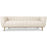 LaMattina Genuine Italian Beige Leather Channel Tufted Sofa