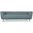 LaMattina Genuine Italian Blue Leather Channel Tufted Sofa