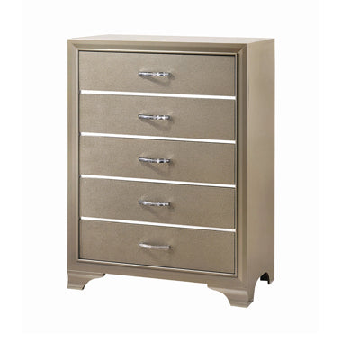 Beaumont Bedroom Set Metallic Champagne